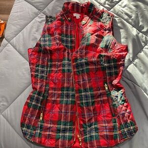 Crown & Ivy Red Plaid Quilted Vest